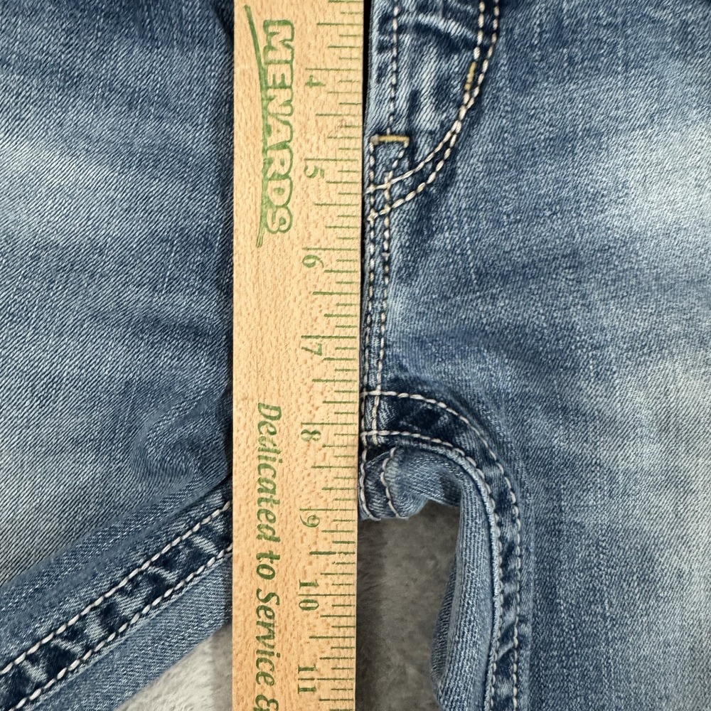 Silver Jeans Womens W28 L31 Blue Aiko Bootcut Whiskered Thick Stitch Western - Picture 15 of 16